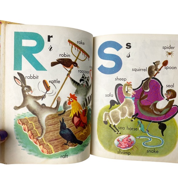 Vintage 1951 The Little Golden Book ABC alphabet nursery illustrations ephemera - Picture 8 of 11